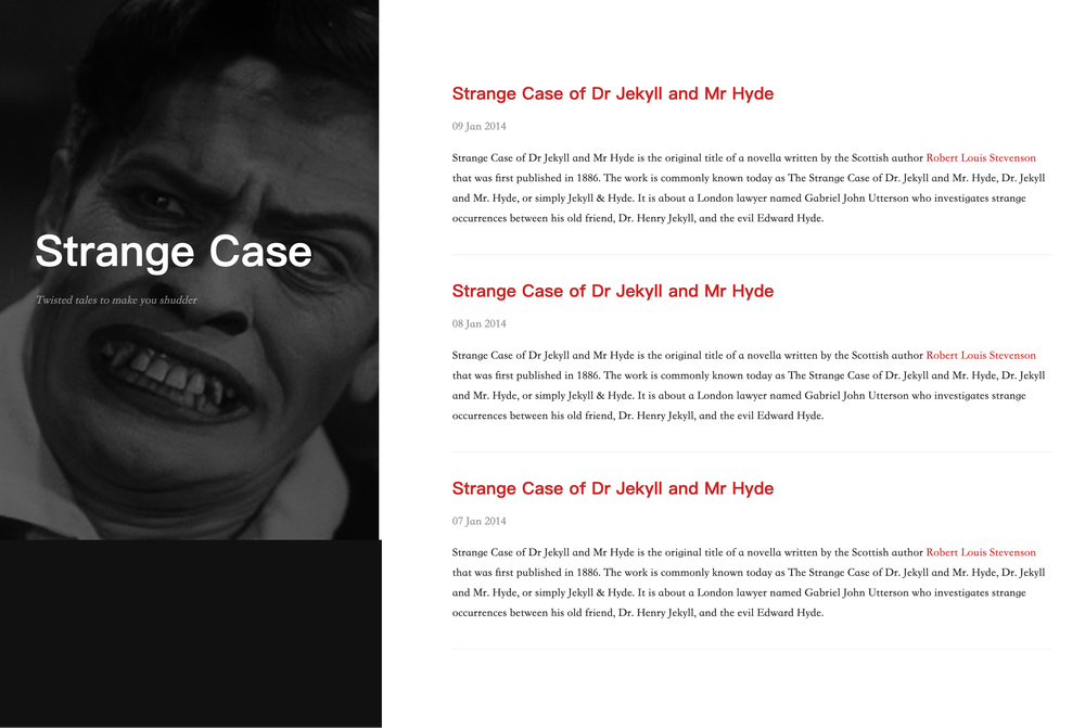 Strange Case screenshot | ATemplate.com