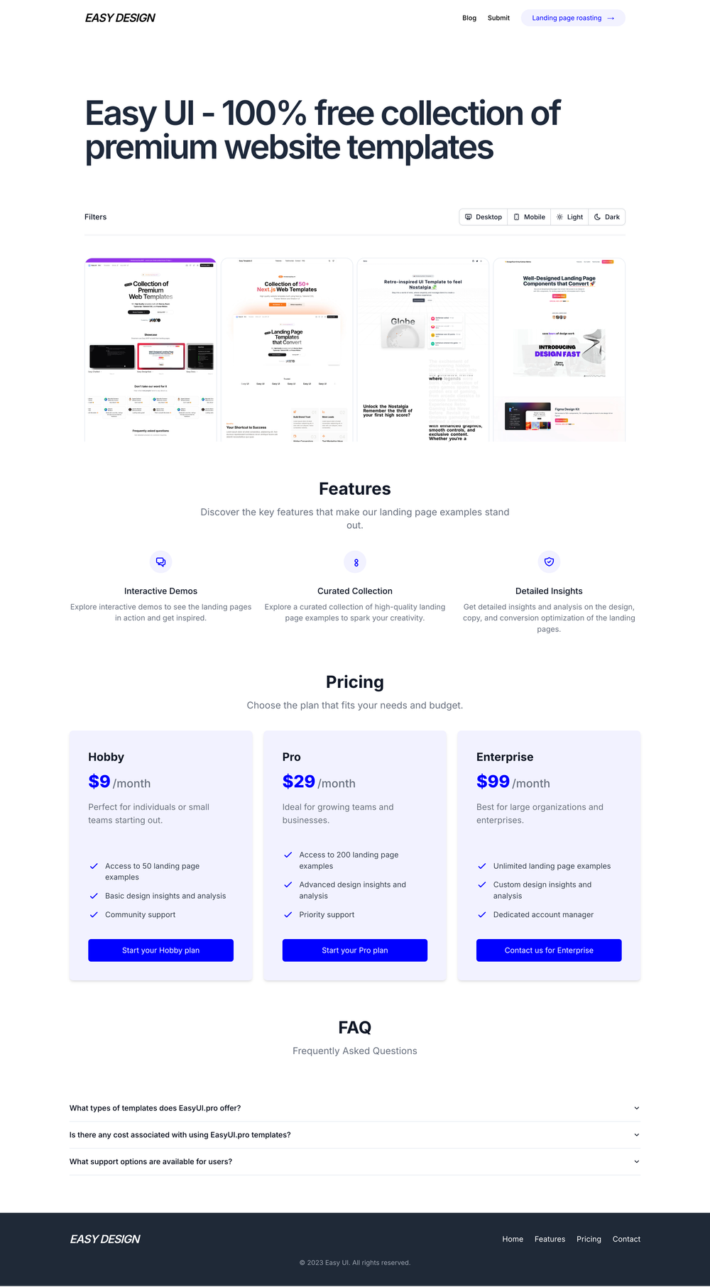 easy-design screenshot | ATemplate.com
