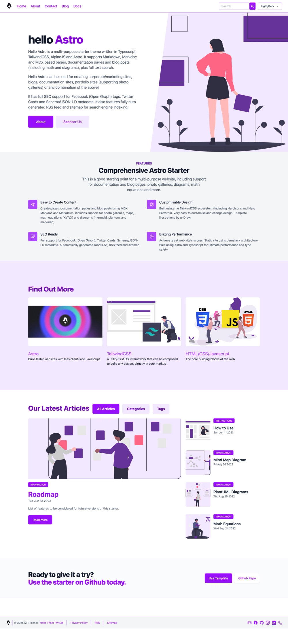 hello-astro screenshot | ATemplate.com