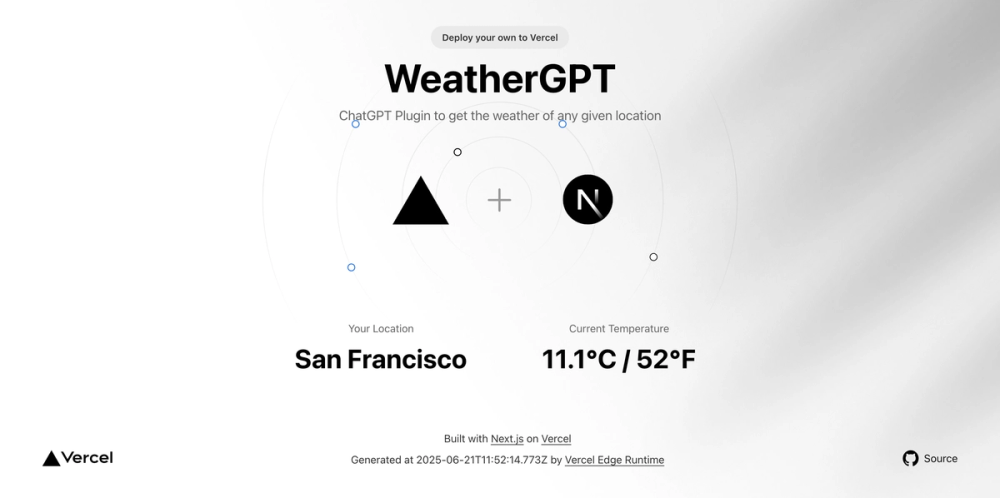 WeatherGPT screenshot | ATemplate.com