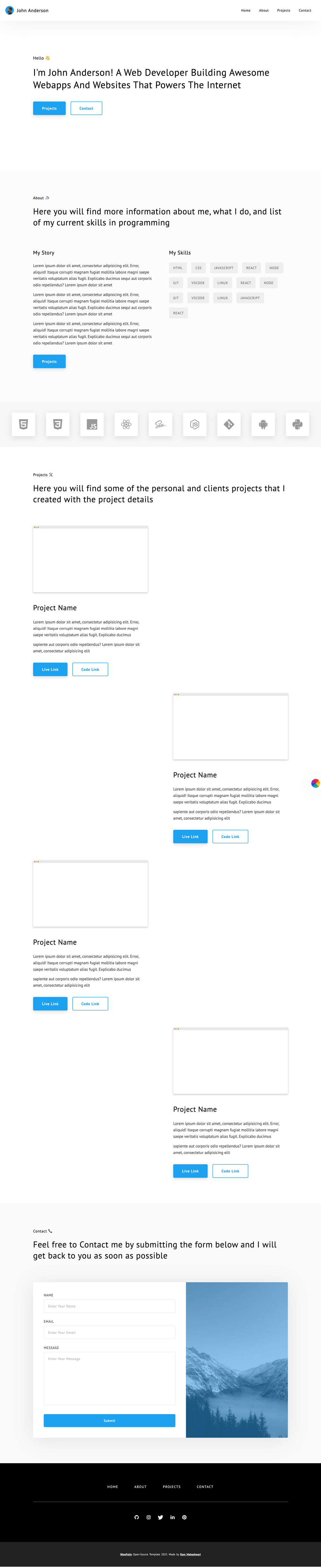 WowFolio screenshot | ATemplate.com