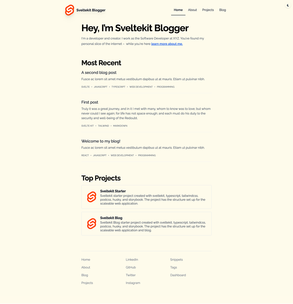 sveltekit-blog screenshot | ATemplate.com
