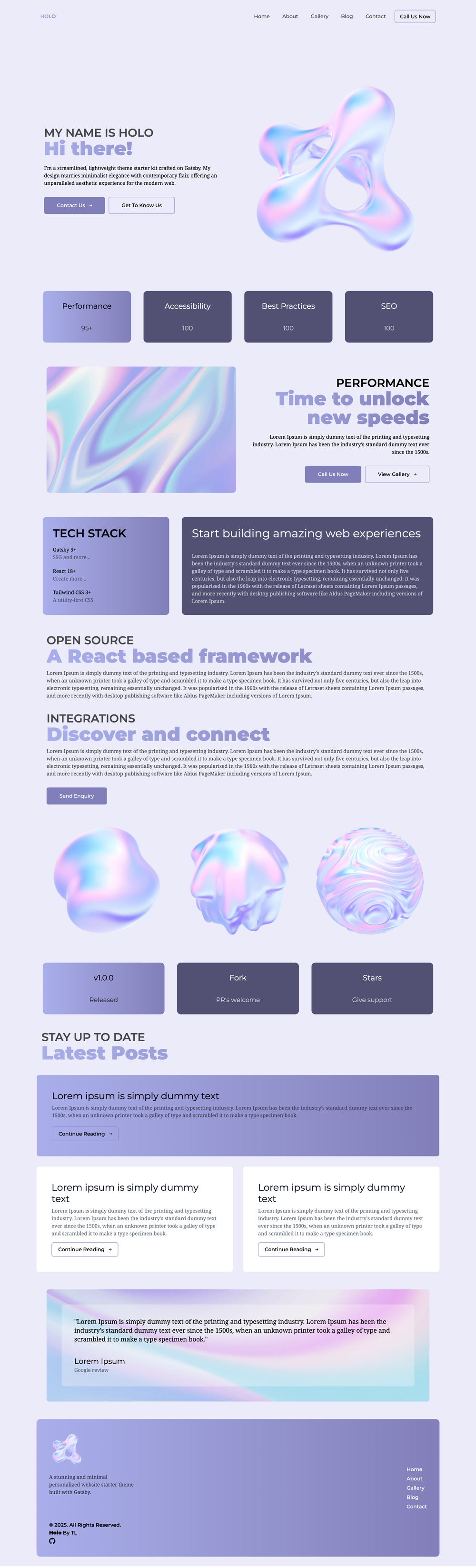 Holo screenshot | ATemplate.com