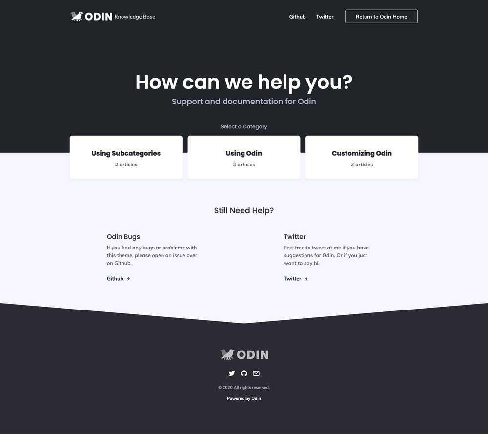 Odin screenshot | ATemplate.com