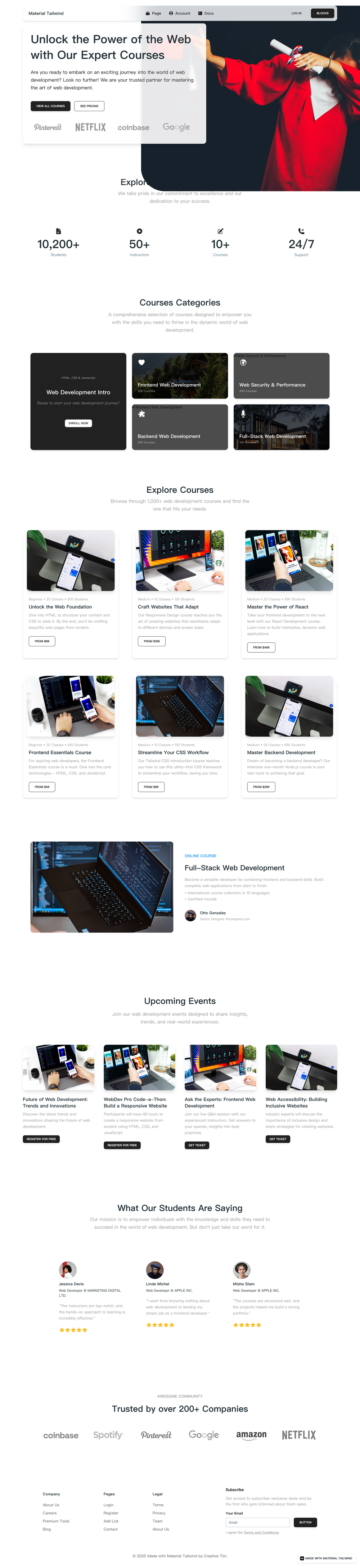Course Landing Page screenshot | ATemplate.com