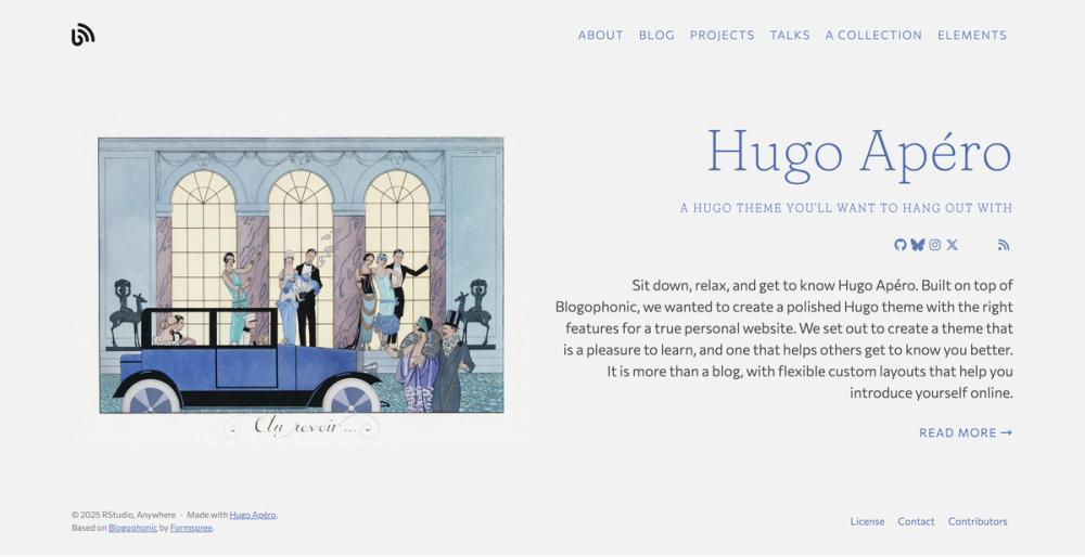 Hugo Apéro screenshot | ATemplate.com