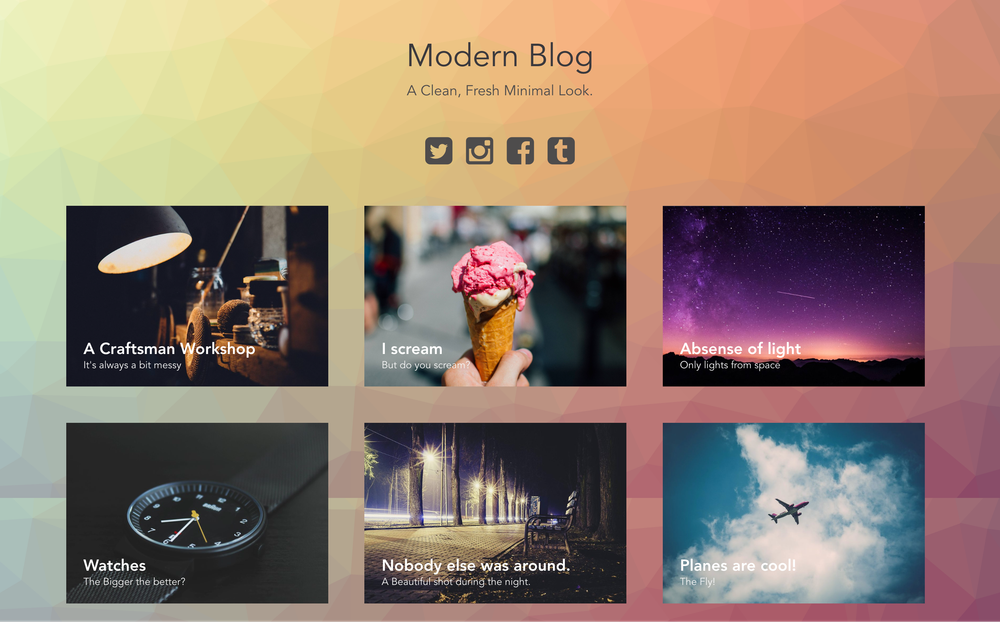 Jekyll Modern Blog screenshot | ATemplate.com