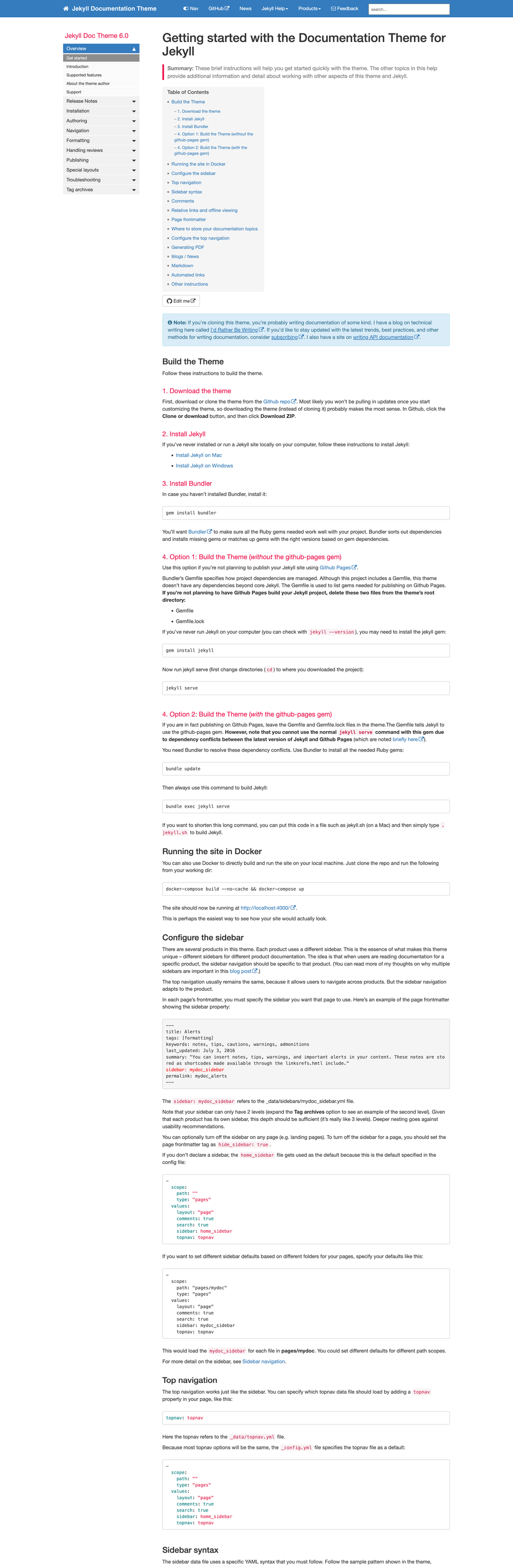 documentation-theme-jekyll screenshot | ATemplate.com