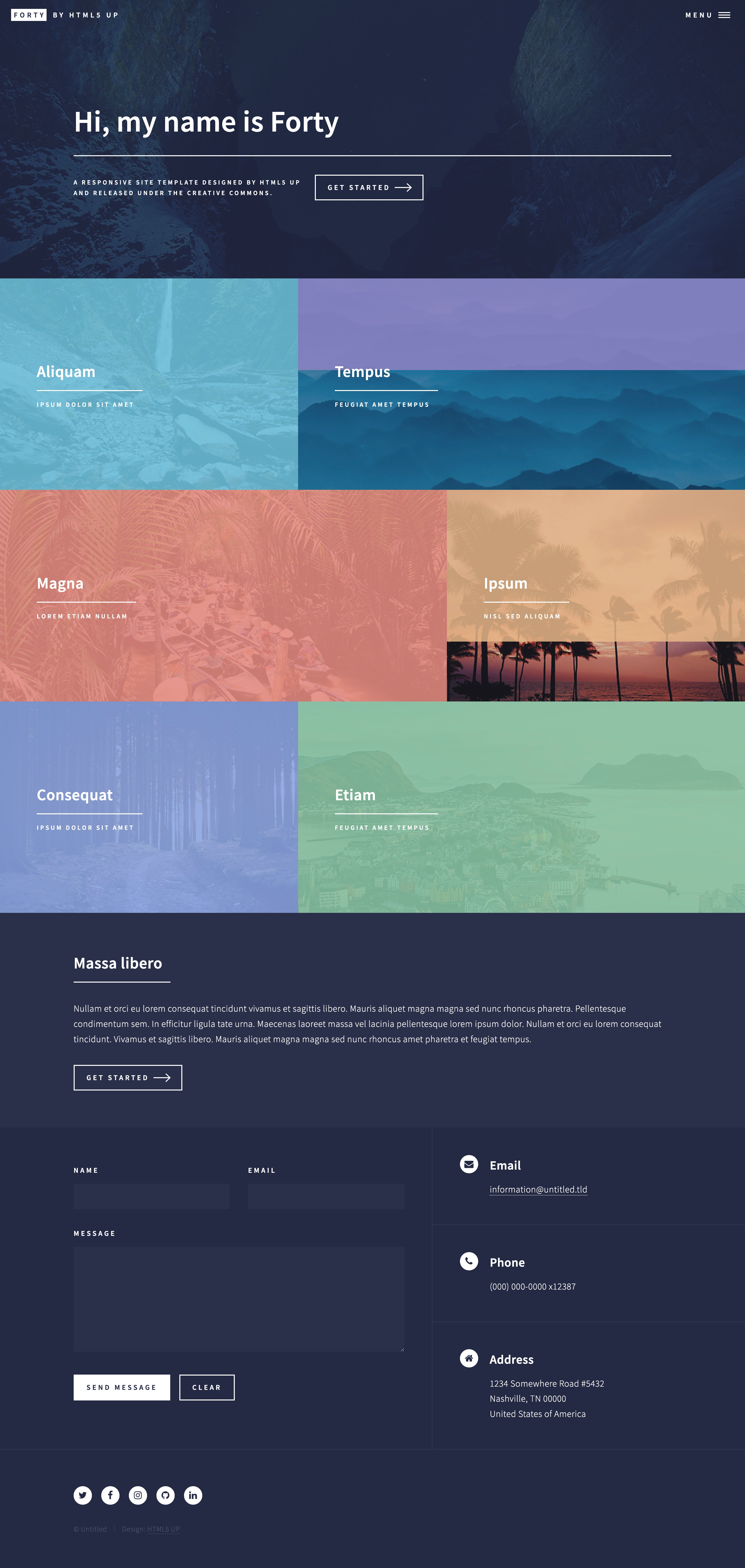 gatsby-starter-forty screenshot | ATemplate.com