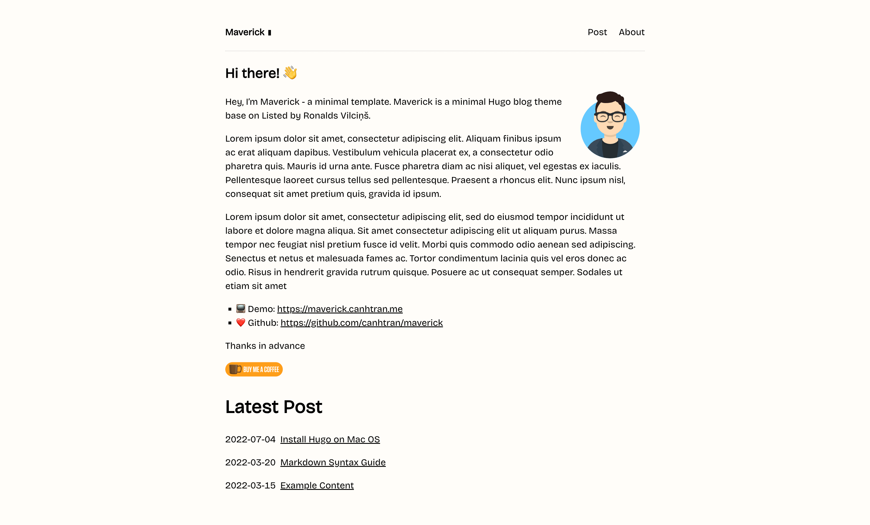 Maverick screenshot | ATemplate.com