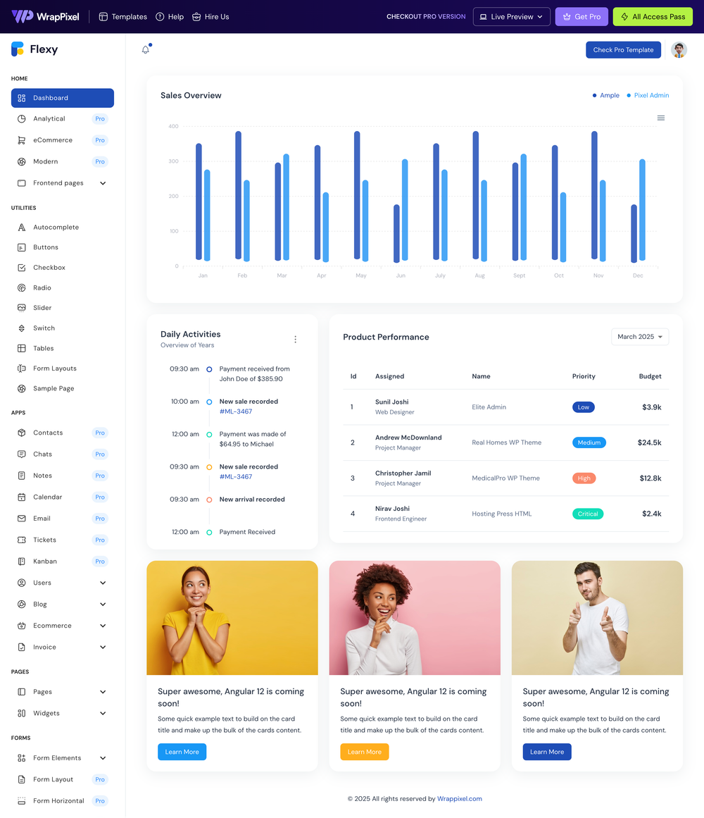 Flexy React Lite screenshot | ATemplate.com