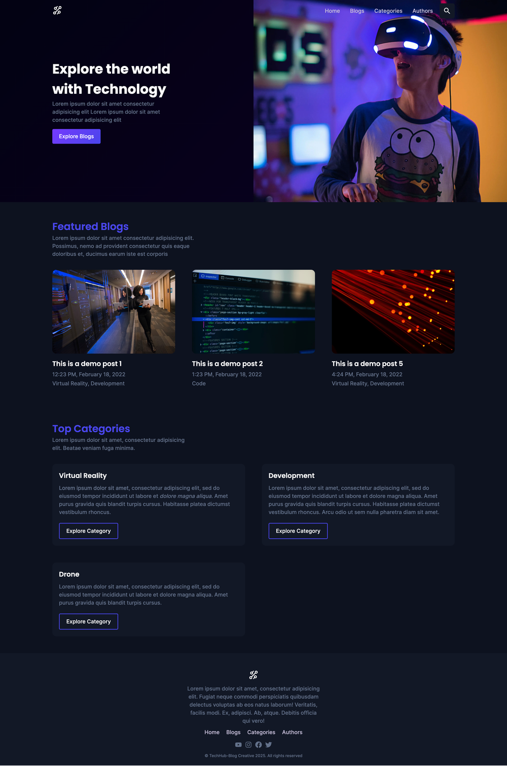 techHub-blog screenshot | ATemplate.com
