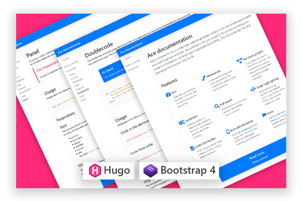 Ace documentation screenshot | ATemplate.com