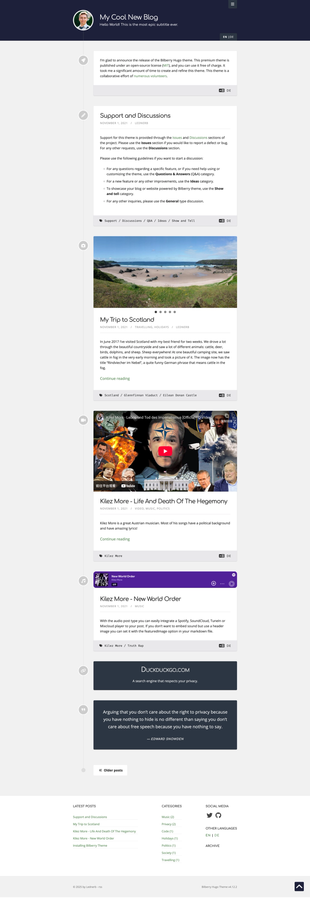 bilberry-hugo-theme screenshot | ATemplate.com