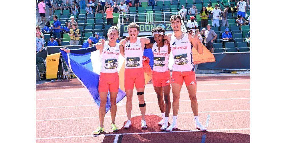 Rayan Bouhouche médaillé de bronze aux Mondiaux U20 avec le relais 4×400 m !