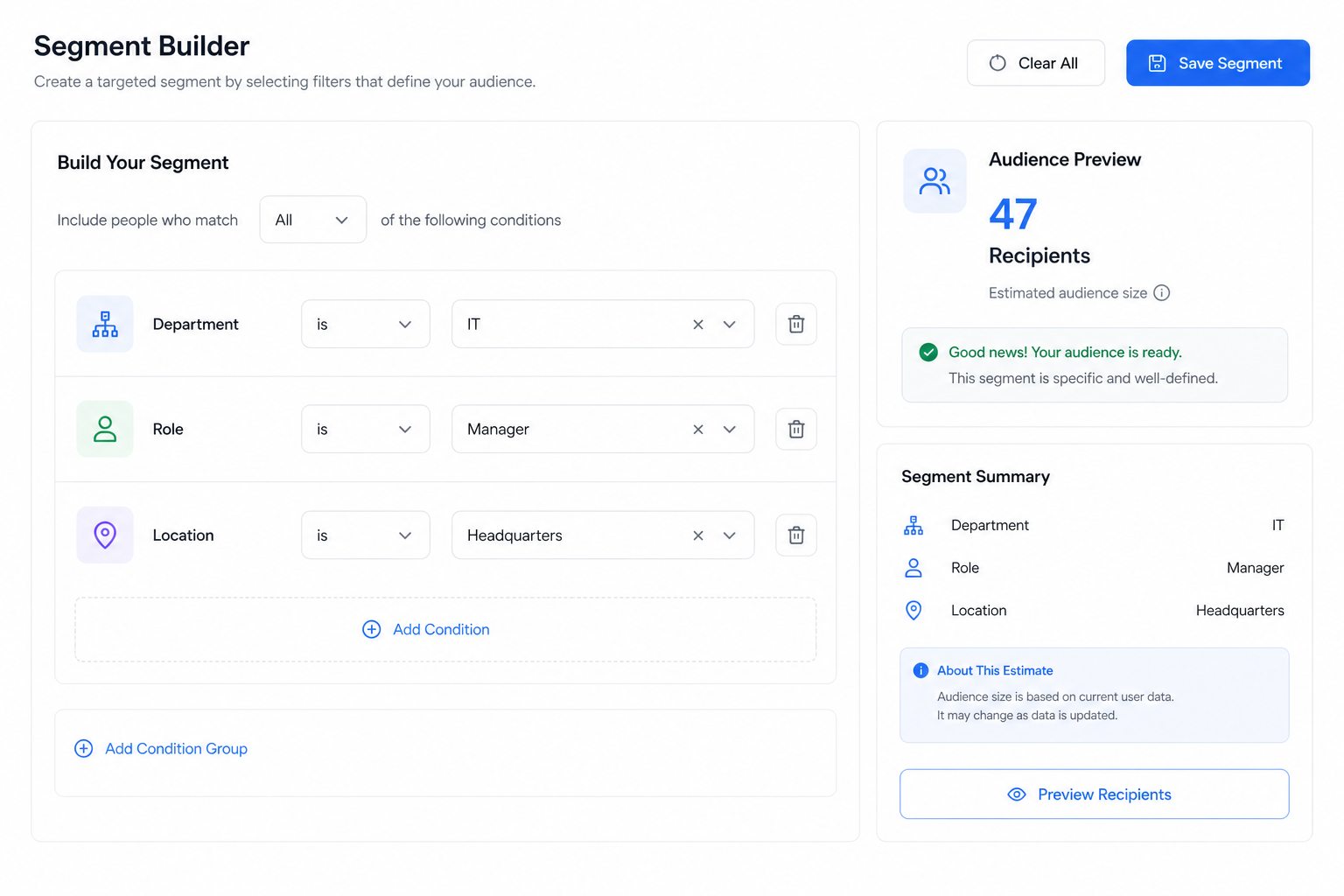 Build the Exact Audience You Need. In Seconds.