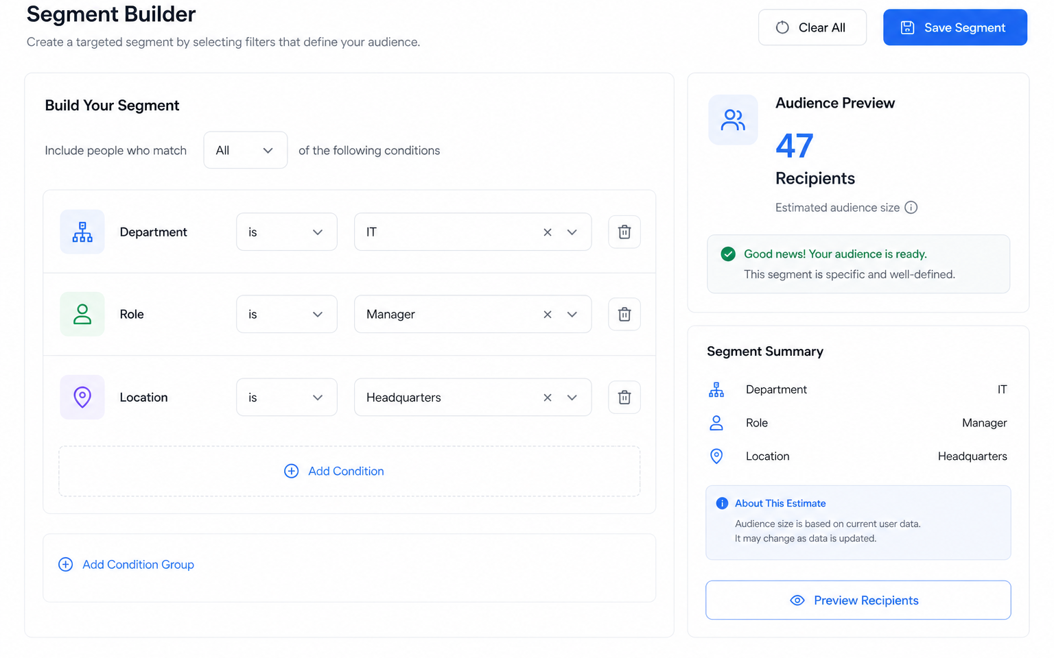 Build the Exact Audience You Need. In Seconds.