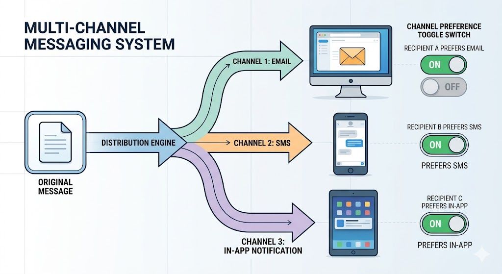 Email. SMS. In-App. One Message. Every Channel.