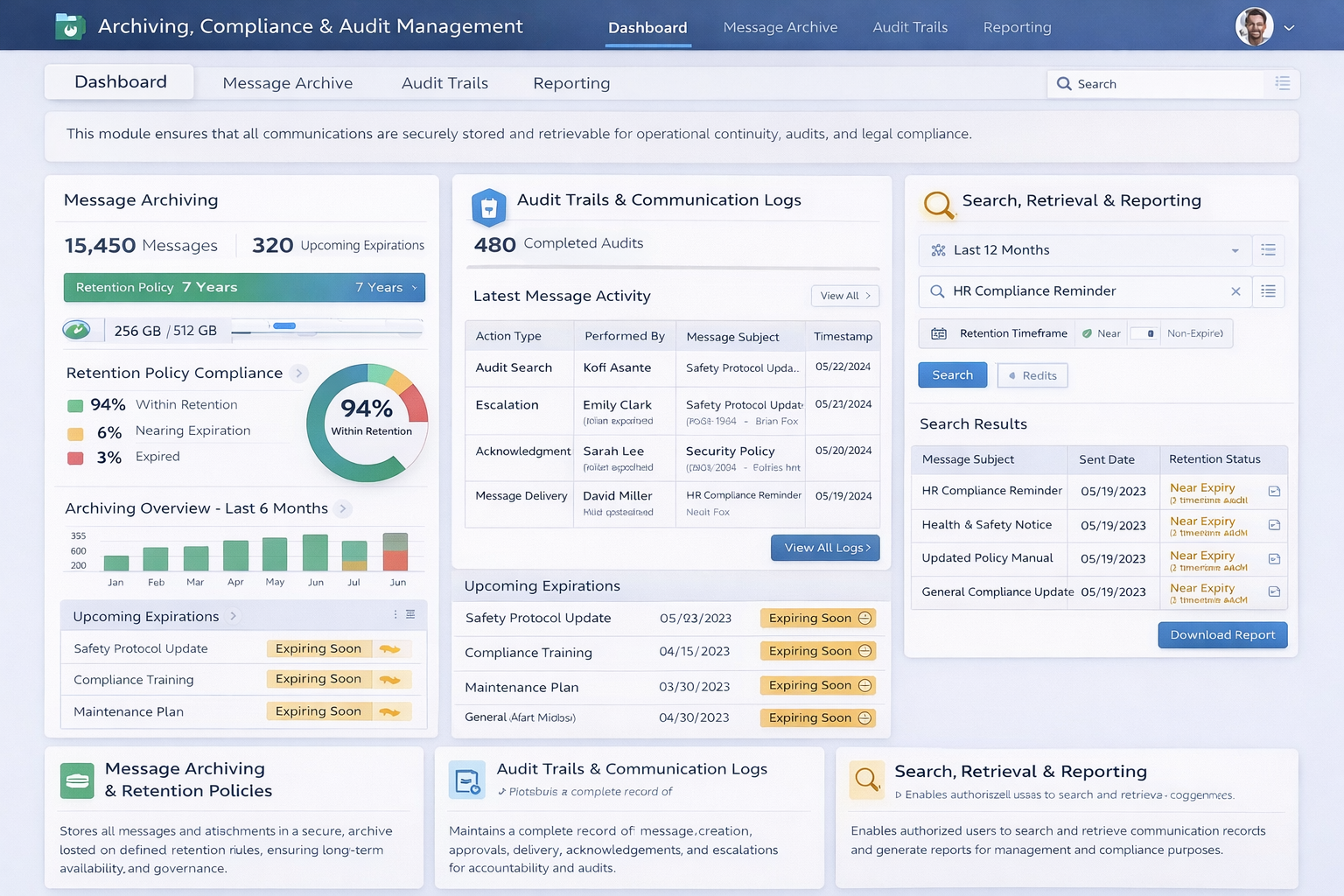 Archiving, Compliance & Audit Management