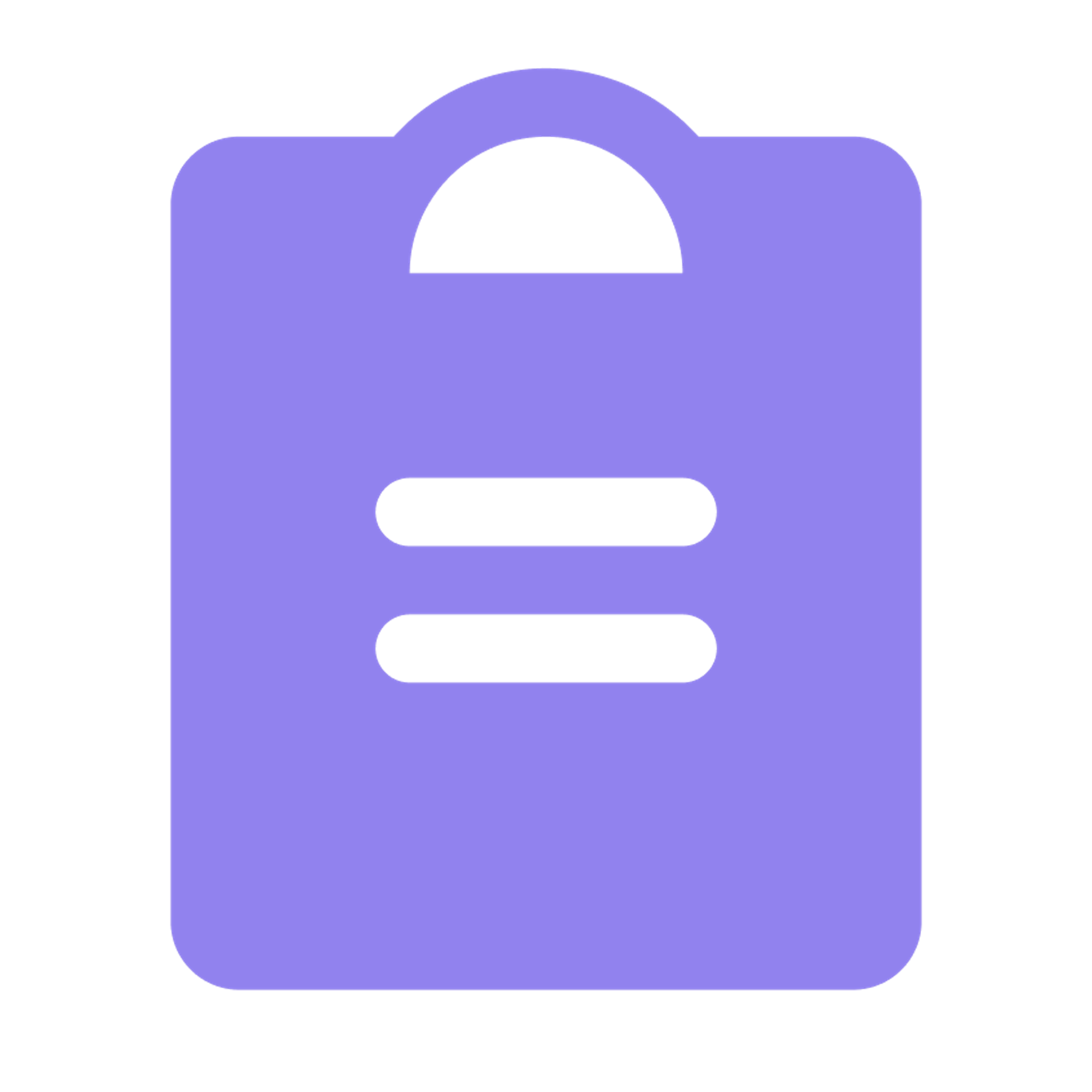 A purple icon of a clipboard on a transparent background