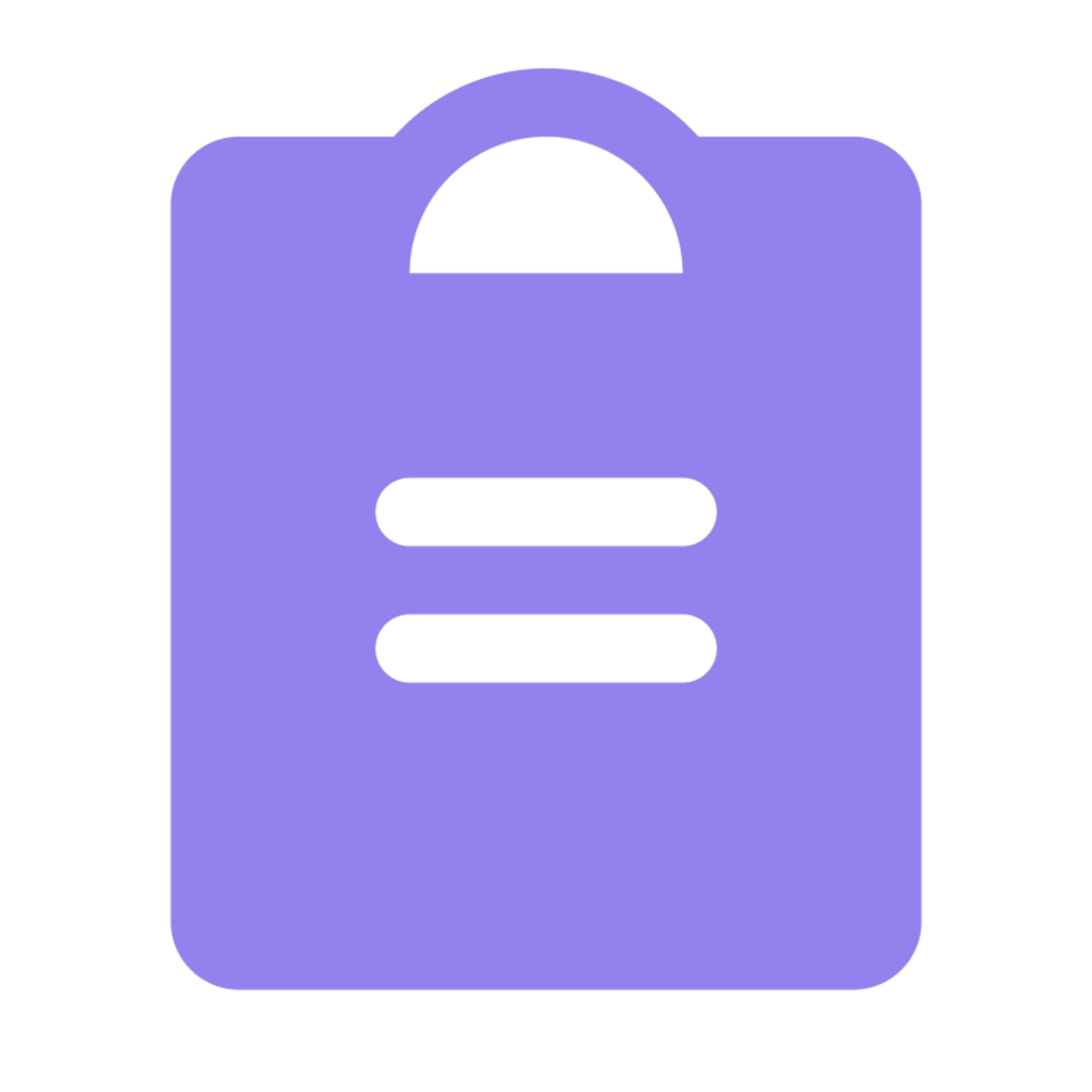 A purple icon of a clipboard on a transparent background