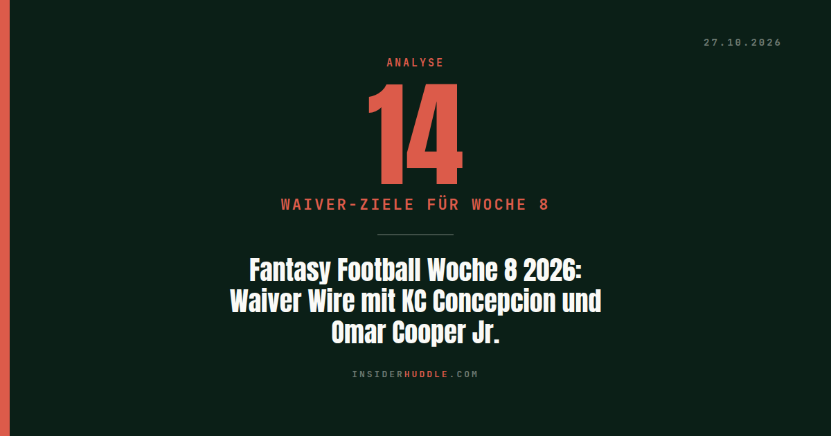 Week 8 Fantasy Football Waiver Wire: Top Pickups and Targets