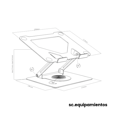Soporte Notebook Giratorio