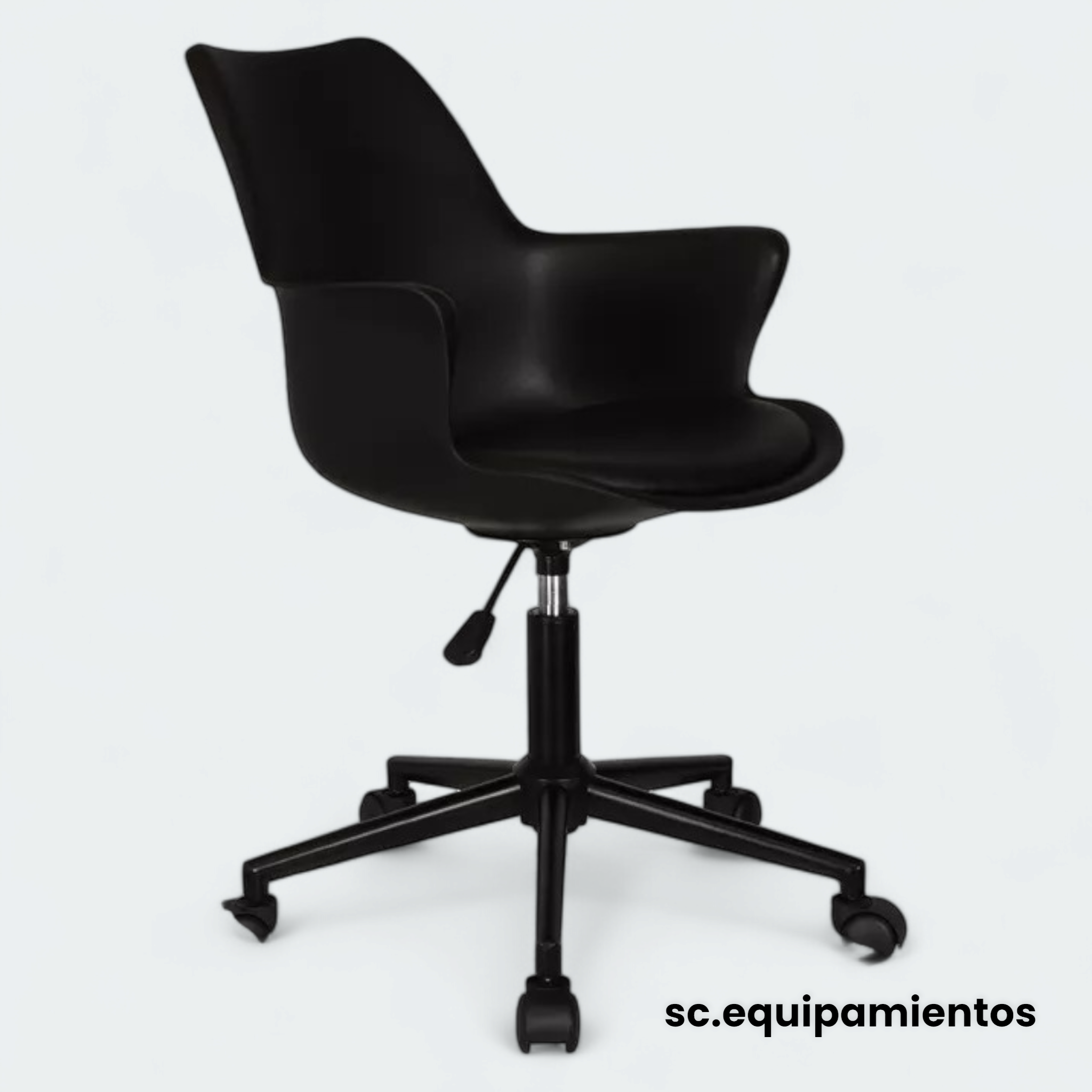 Silla Tulip Negra con Apoyabrazos