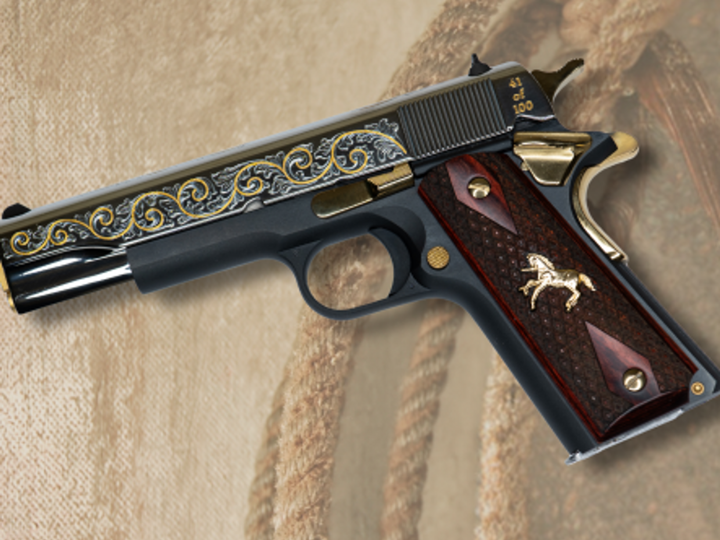 Colt 1911 Western Rope Two-Tone 38 Super