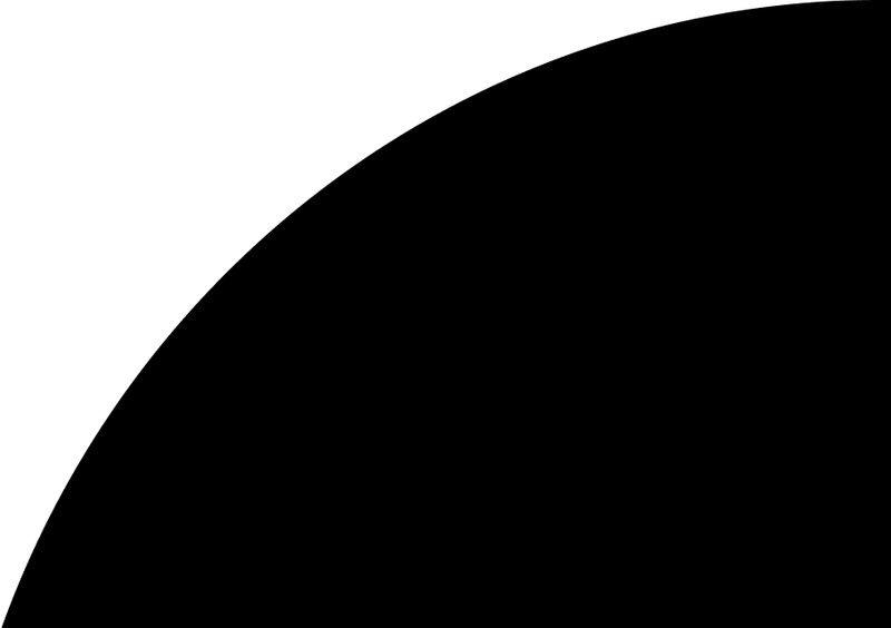 A black background with a white curved shape in the top-left corner.