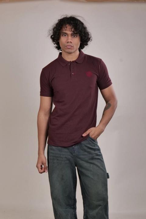 Lion Crest Polo — Maroon