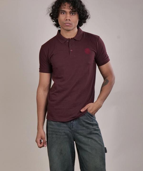 Lion Crest Polo — Maroon