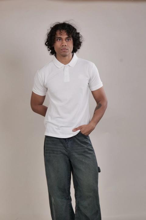 Lion Crest Polo — White
