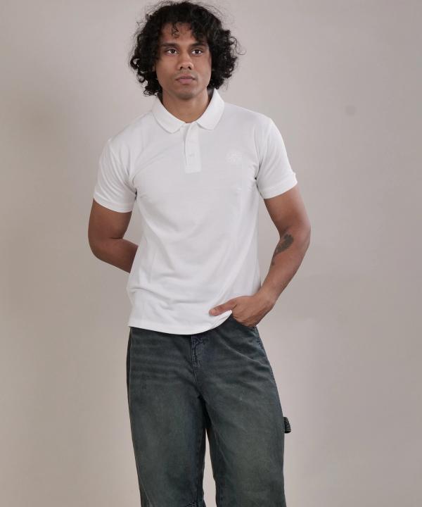 Lion Crest Polo — White