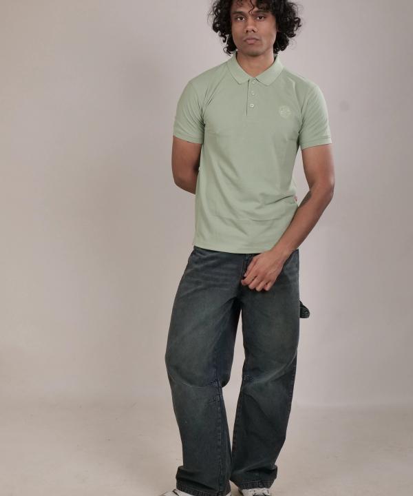 Lion Crest Polo — Sage Green
