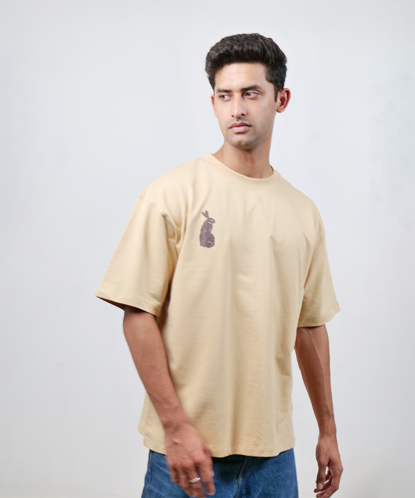 Star Rabbit Oversized Tee — Fawn