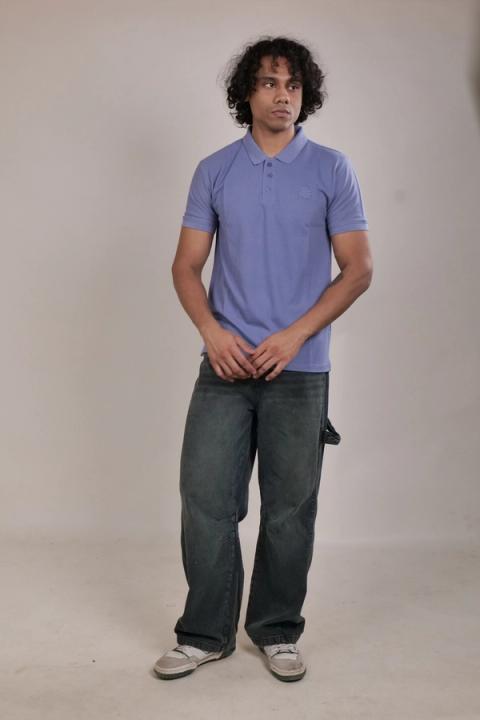 Lion Crest Polo — Periwinkle Blue