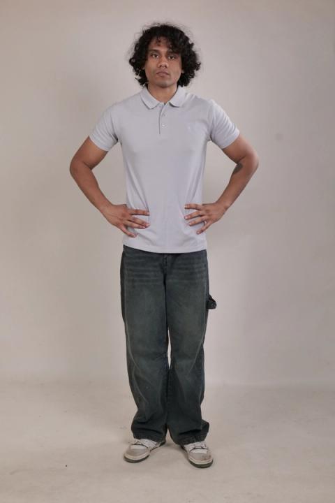 Lion Crest Polo — Ash Grey