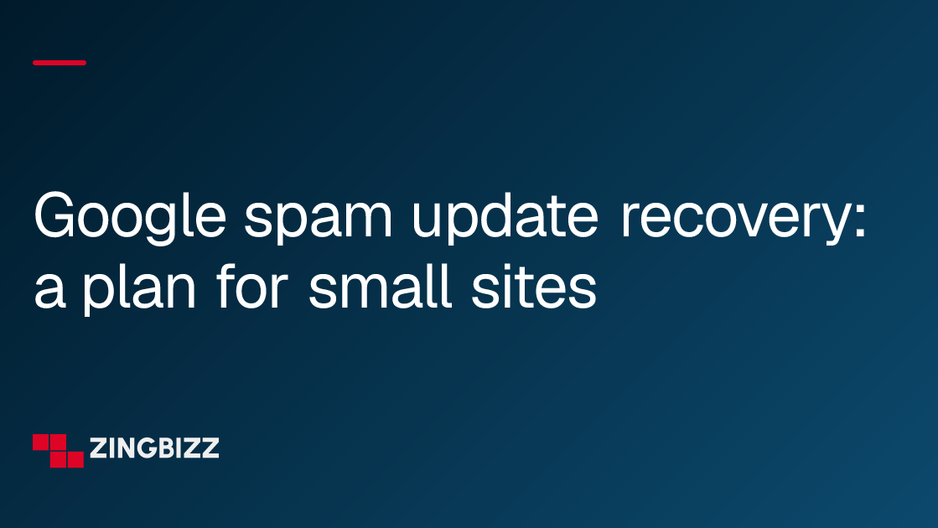 Google spam update recovery: a plan for small sites Google spam update recovery: a plan for small sites