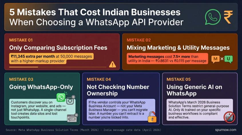 Five common mistakes Indian businesses make when choosing a WhatsApp API provider, with cost and compliance consequences
