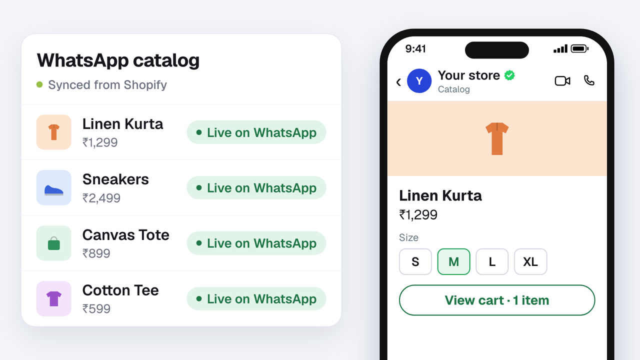 Sell inside WhatsApp with your own catalog with Spur