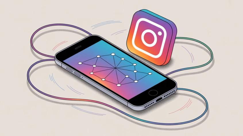 Facebook Business Page connected to Instagram account showing platform linking interface