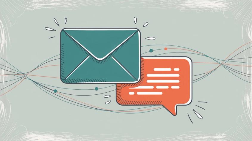 Visual comparison showing email envelope versus messenger chat bubble illustrating the dramatic engagement difference between email and messenger marketing