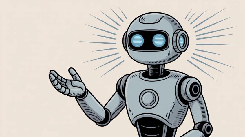 Chatbot robot with radiating energy lines symbolizing constant 24/7 availability and instant response capability