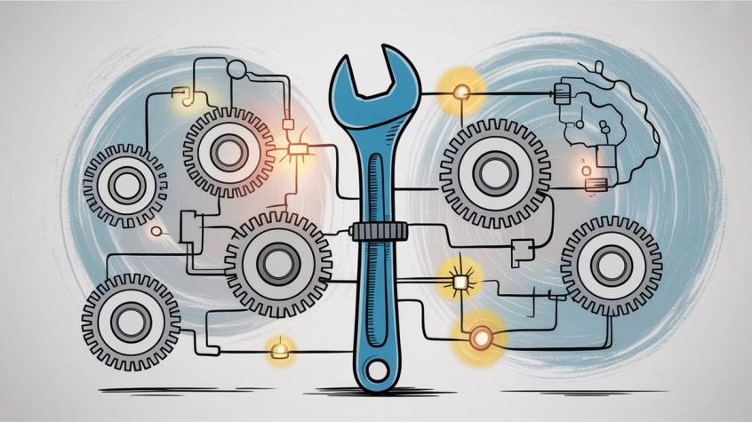 Technical support specialist troubleshooting and solving technical problems with systems and tools