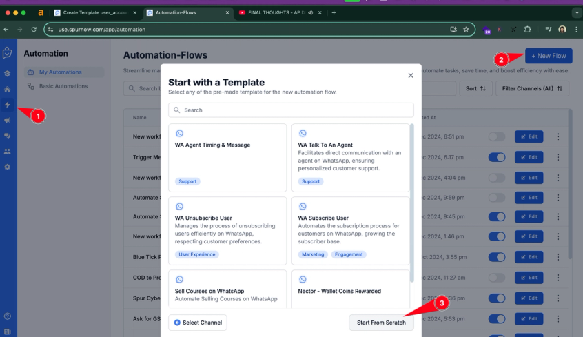 Create a new workflow to send the message