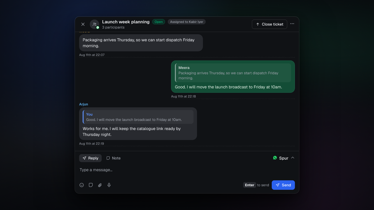 Sidekick reads the whole WhatsApp group, not just the last message