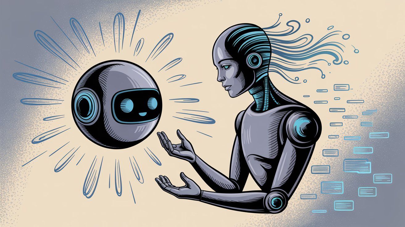 Diagram contrasting Q&A chatbots with actionable AI agents that complete tasks