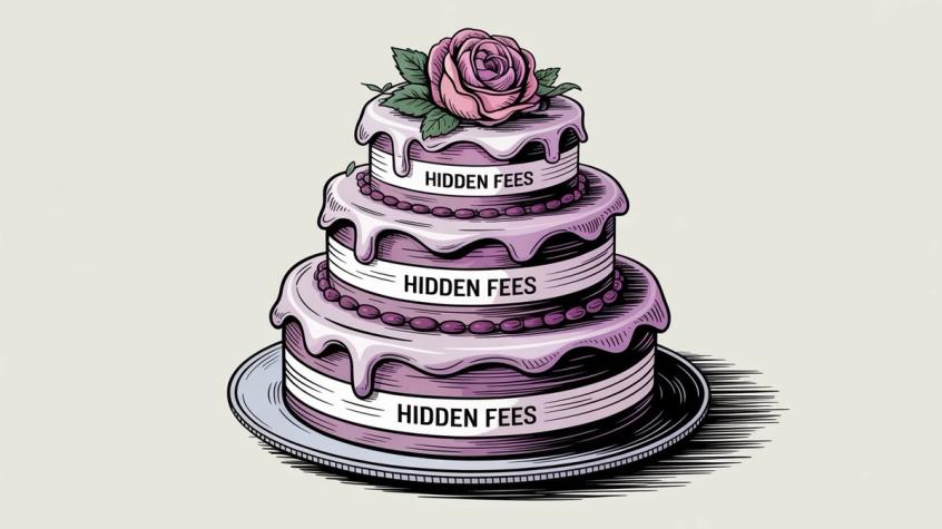 Three-layered cake representing stacking hidden fees in Intercom pricing
