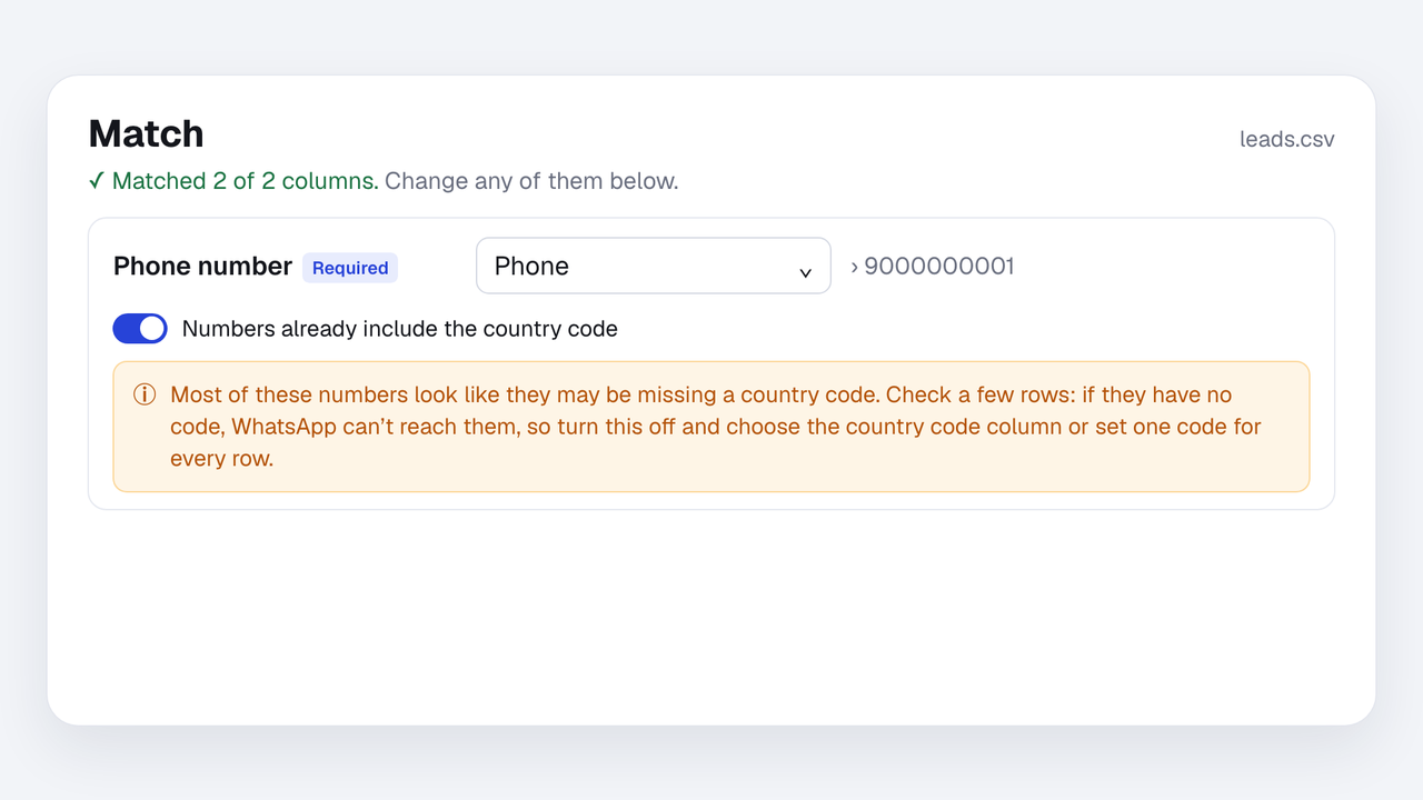 Contact imports catch missing country codes